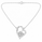 1.00 DEW Round Shape Moissanite Heart Pendant in 925 Platinum Plated