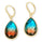 25.78 Cts Blue/Orange Quartz Dangle Earring in 14K Yellow Gold Over Brass
