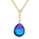 48.39 Cts Purple/Blue Quartz Chain Necklace in 14K Yellow Gold Over Brass