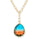 50.39 Cts Blue/Orange Quartz Chain Necklace in 14K Yellow Gold Over Brass