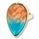 18.93 Cts Blue/Orange Quartz Statement Ring in 14K Yellow Gold Over Brass