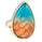18.93 Cts Blue/Orange Quartz Statement Ring in 14K Yellow Gold Over Brass
