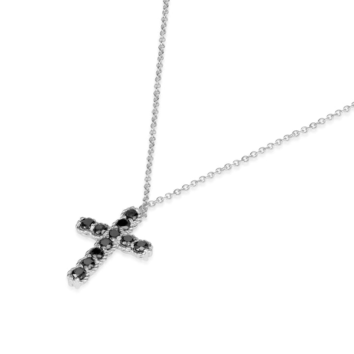 1.07 Ctw Black Diamond Pendant in 925 Sterling Silver