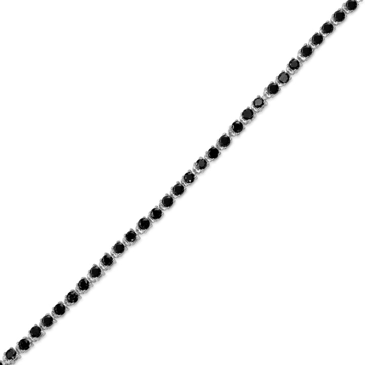 2.27 Ctw Black Diamond Necklace in 925 Sterling Silver