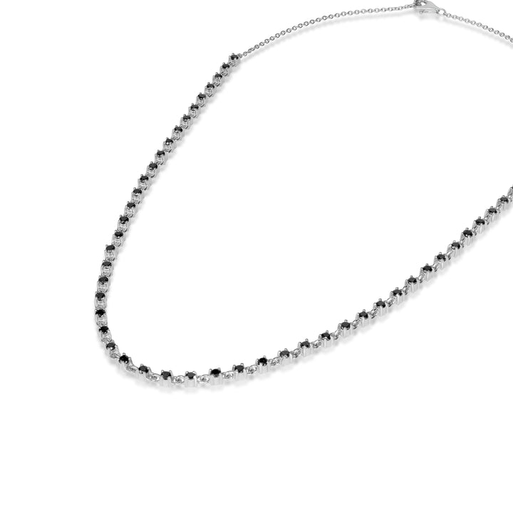 2.80 Ctw Black Diamond Necklace in 925 Sterling Silver