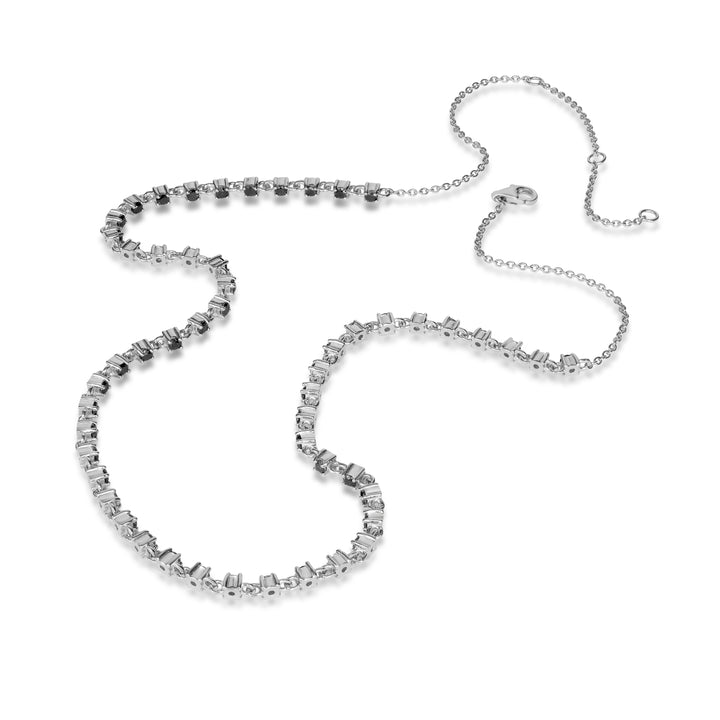 2.80 Ctw Black Diamond Necklace in 925 Sterling Silver
