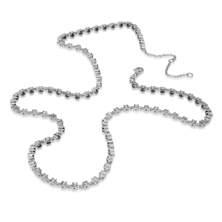 4.59 Ctw Black Diamond Necklace in 925 Sterling Silver