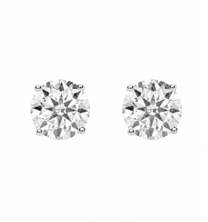 1.03 Ctw Lab Grown Diamond Solitaire Earring in 925 Platinum Plated