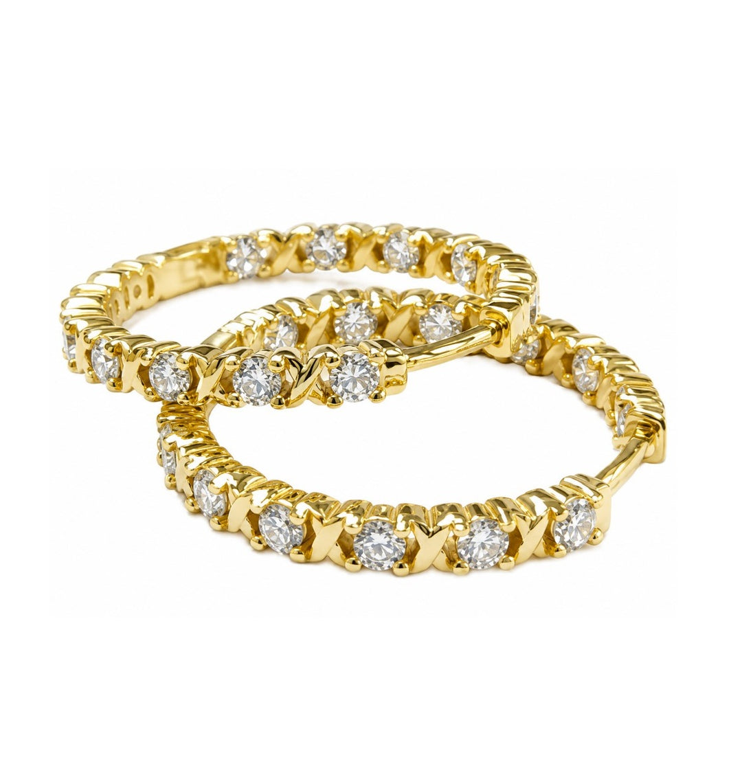 0.56 Ctw Lab Grown Diamond Hoop Earring in 925 Yellow Gold Plated