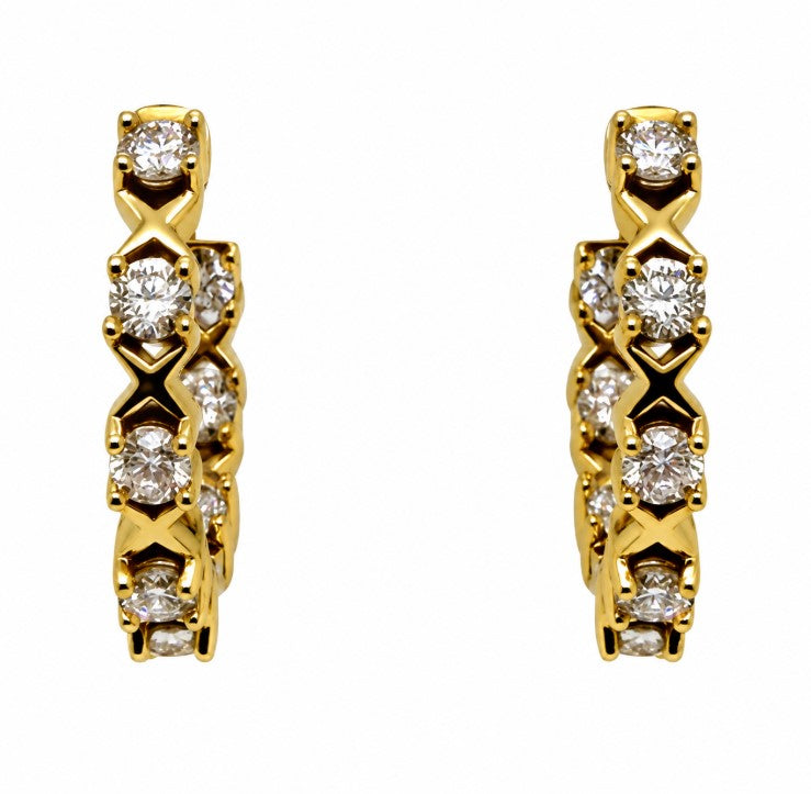 0.84 Ctw Lab Grown Diamond Hoop Earring in 925 Yellow Gold Plated