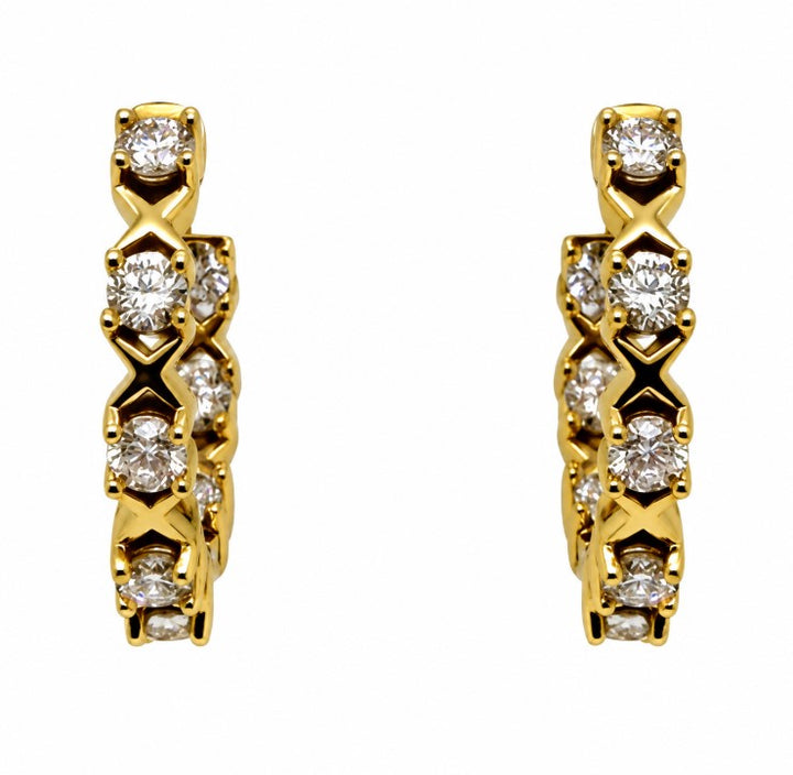 0.84 Ctw Lab Grown Diamond Hoop Earring in 925 Yellow Gold Plated