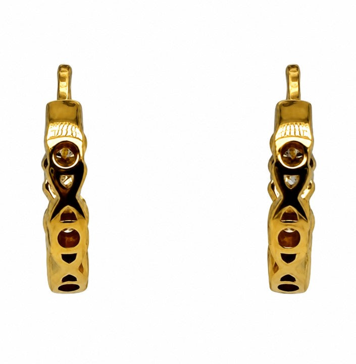 0.84 Ctw Lab Grown Diamond Hoop Earring in 925 Yellow Gold Plated