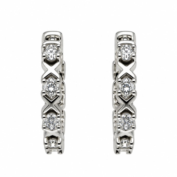 0.84 Ctw Lab Grown Diamond Hoop Earring in 925 Platinum Plated