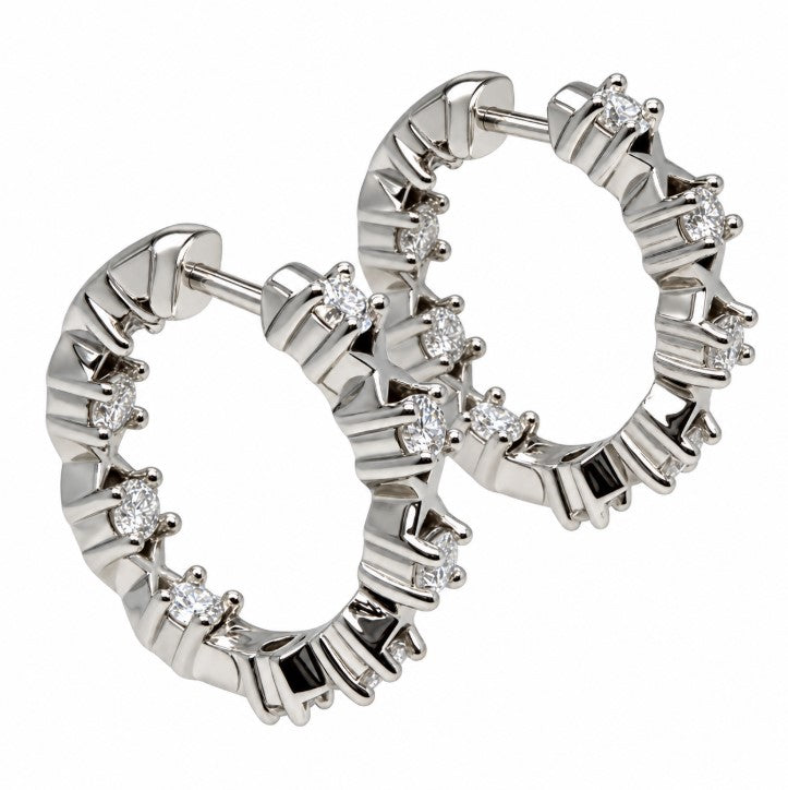 0.84 Ctw Lab Grown Diamond Hoop Earring in 925 Platinum Plated