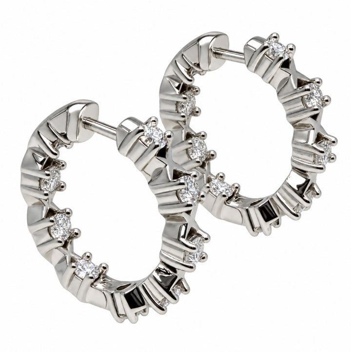 0.84 Ctw Lab Grown Diamond Hoop Earring in 925 Platinum Plated