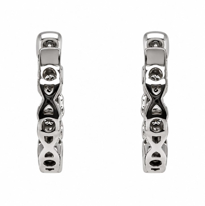 0.84 Ctw Lab Grown Diamond Hoop Earring in 925 Platinum Plated