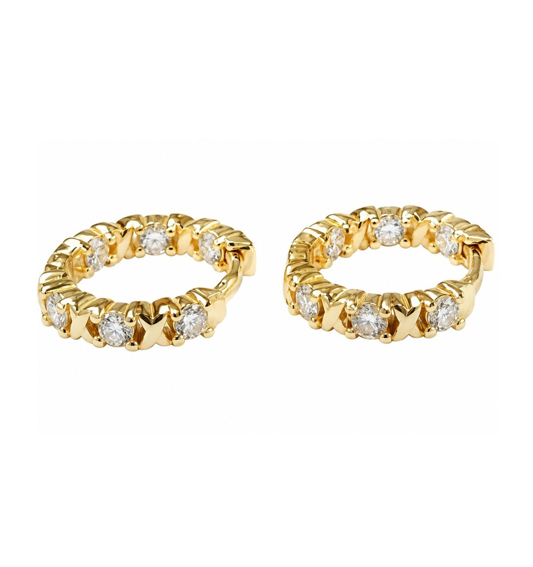 1.22 Ctw Lab Grown Diamond Hoop Earring in 925 Yellow Gold Plated
