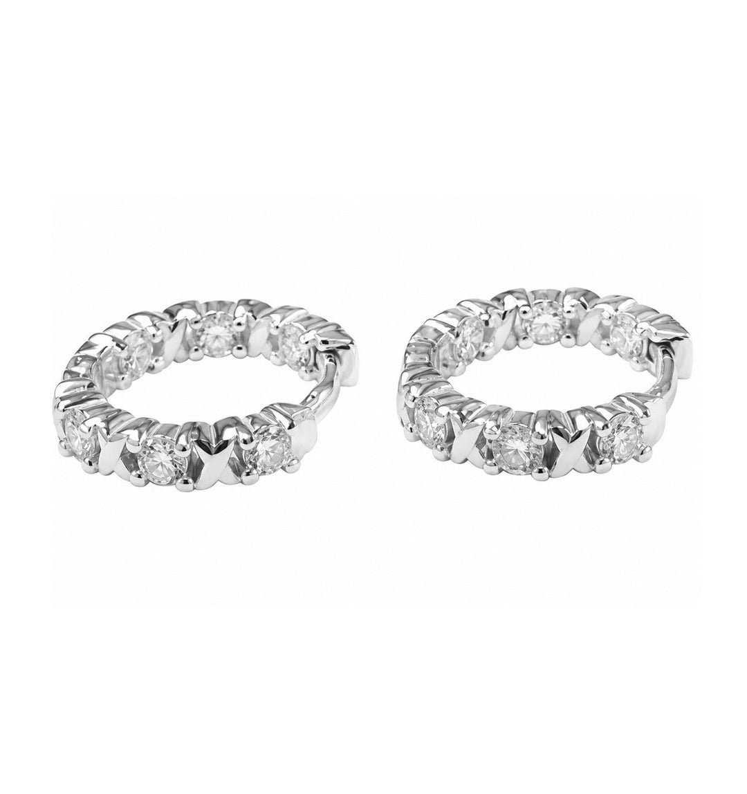 1.22 Ctw Lab Grown Diamond Hoop Earring in 925 Platinum Plated
