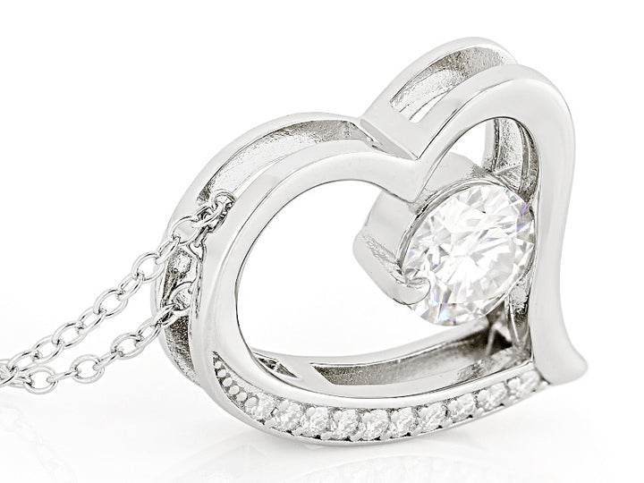 1.00 DEW Moissanite Pendant in 925 Platinum Plated