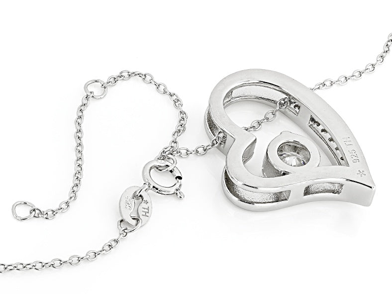 1.00 DEW Moissanite Pendant in 925 Platinum Plated