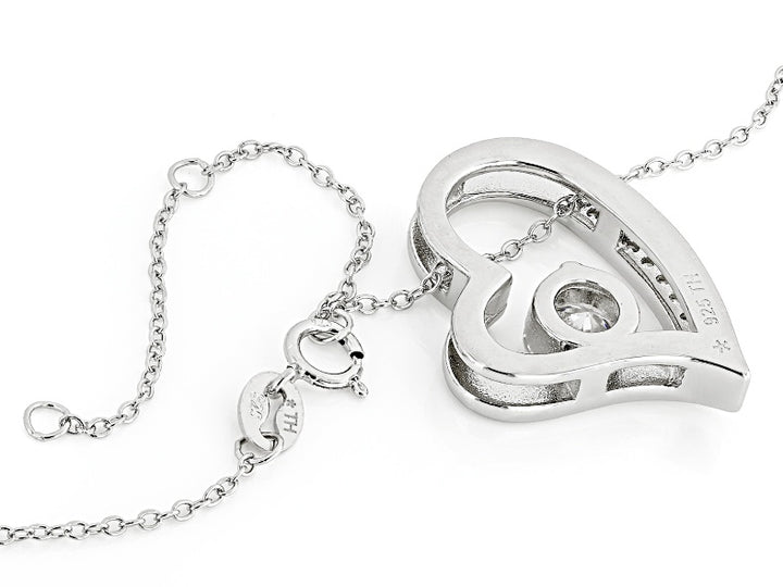 1.00 DEW Moissanite Pendant in 925 Platinum Plated