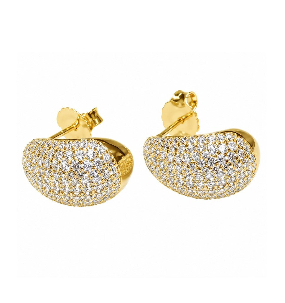2.79 Ctw Lab Grown Diamond Earring in 925 Yellow Gold Plated