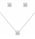 1.00 Ctw Lab Grown Diamond Pendant and Earring Set in 925 Platinum Plated