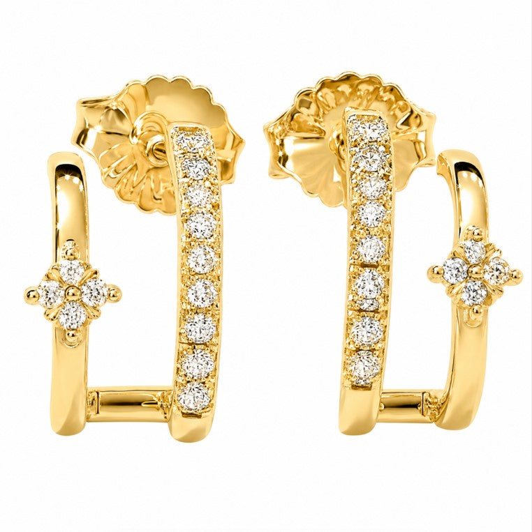 0.64 Ctw Lab Grown Diamond Earring in 925 Yellow Gold Plated