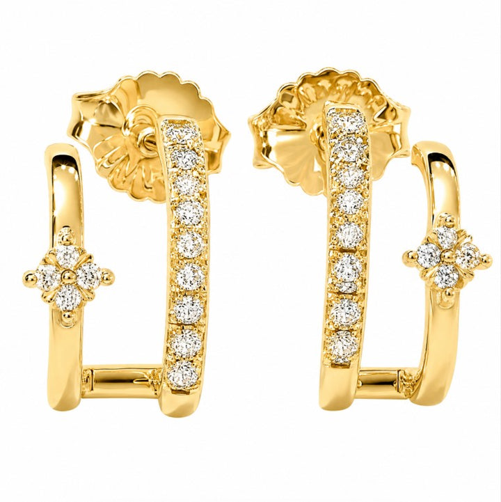 0.64 Ctw Lab Grown Diamond Earring in 925 Yellow Gold Plated