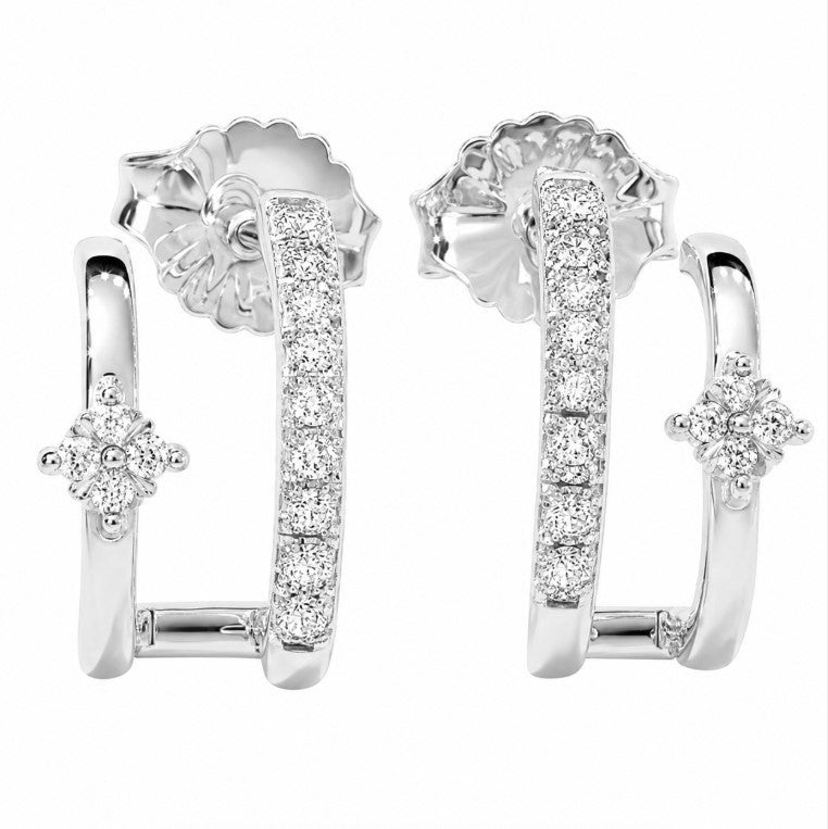0.64 Ctw Lab Grown Diamond Earring in 925 Platinum Plated