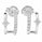 0.64 Ctw Lab Grown Diamond Earring in 925 Platinum Plated