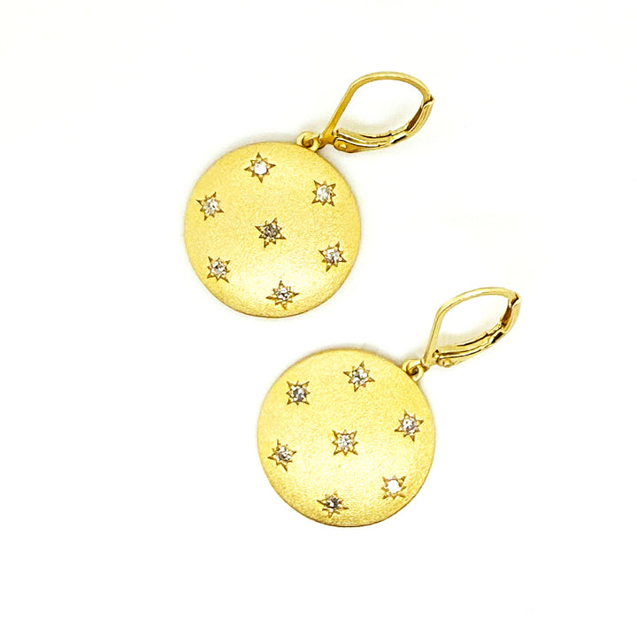 0.36 Ctw White Diamond Earring in Brass