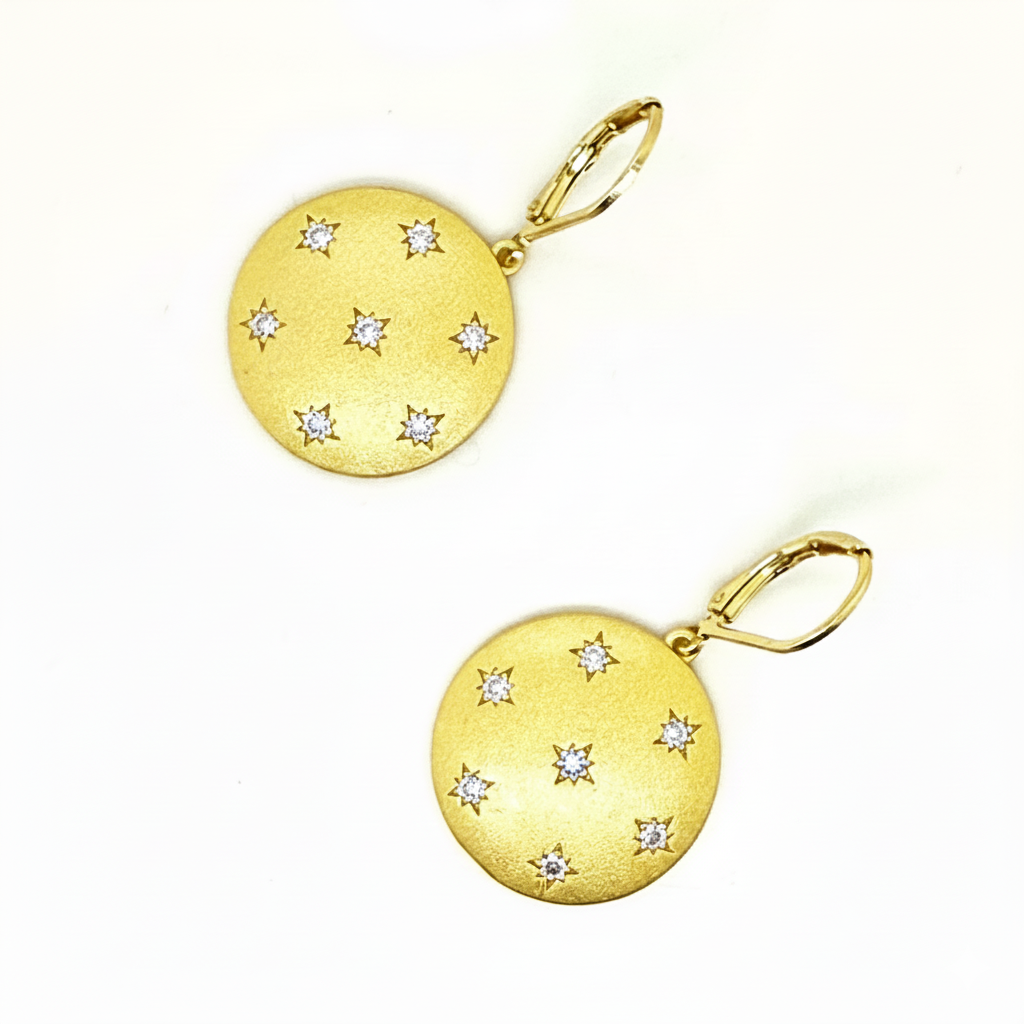 0.33 Ctw White Diamond Earring in Brass