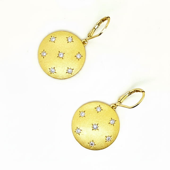 0.33 Ctw White Diamond Earring in Brass