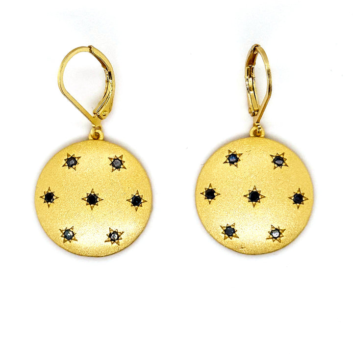 0.35 Ctw Blue Diamond Earring in Brass