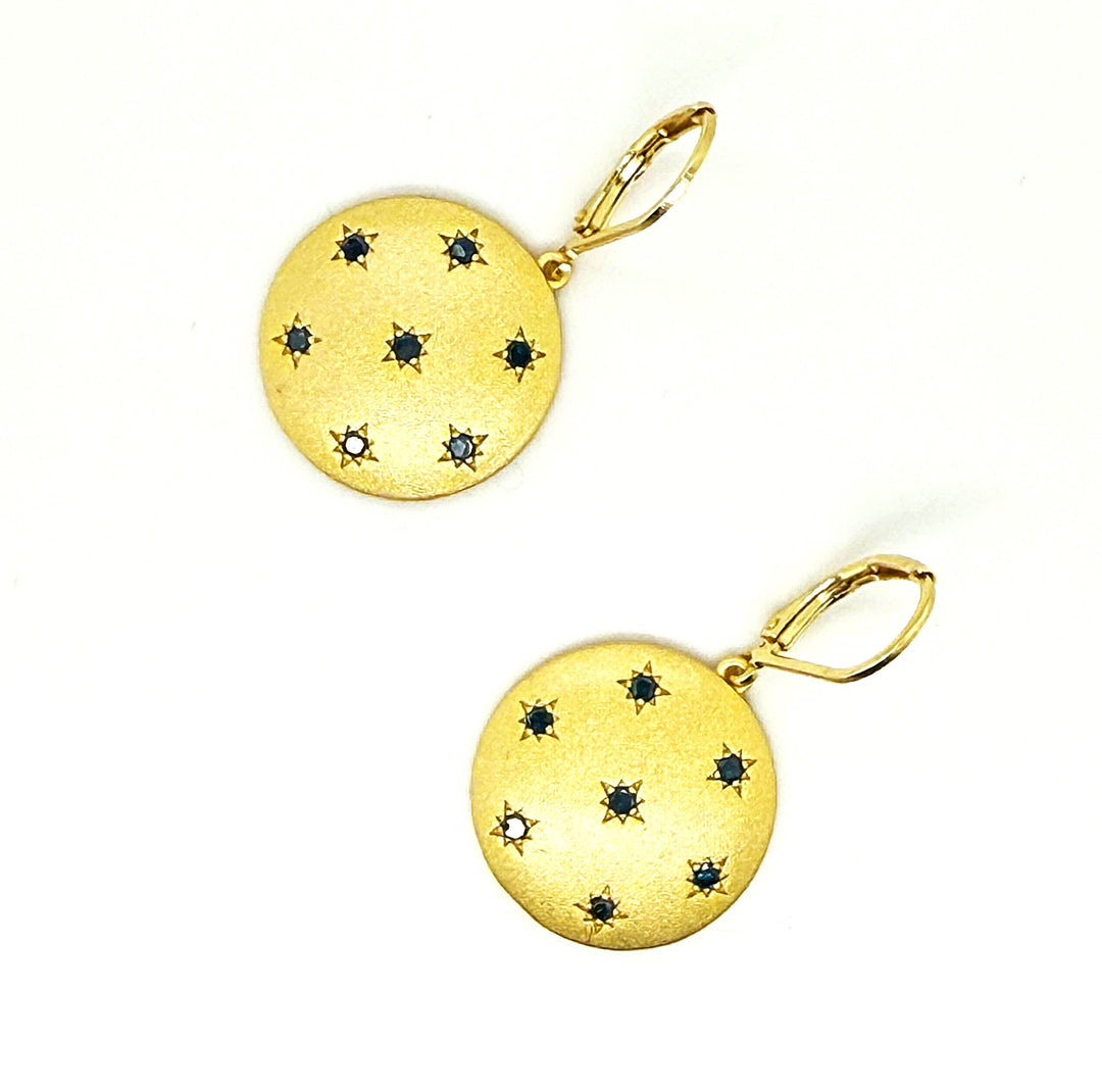 0.35 Ctw Blue Diamond Earring in Brass