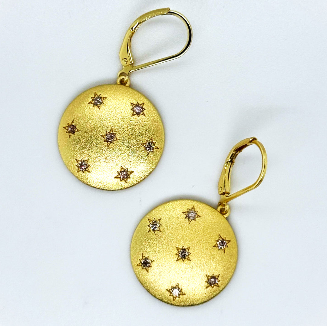 0.34 Ctw Brown Diamond Earring in Brass