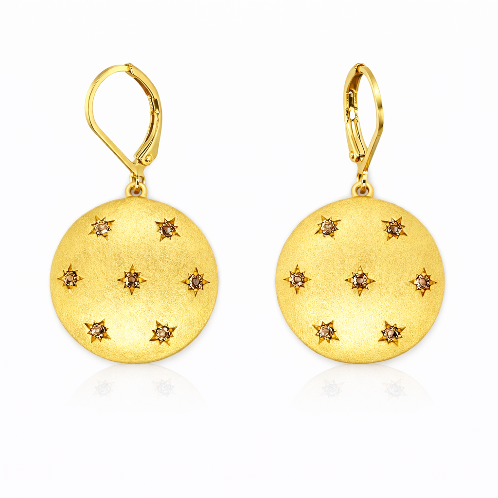 0.33 Ctw Brown Diamond Earring in Brass