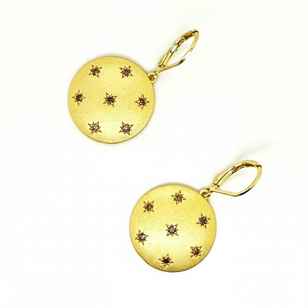 0.33 Ctw Brown Diamond Earring in Brass