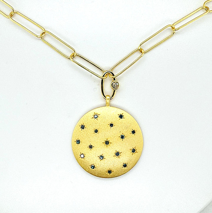 0.30 Ctw Blue Diamond and White Diamond Earring in Brass