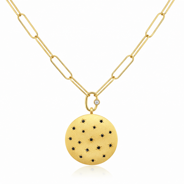 0.33 Ctw Blue Diamond and White Diamond Necklace in Brass