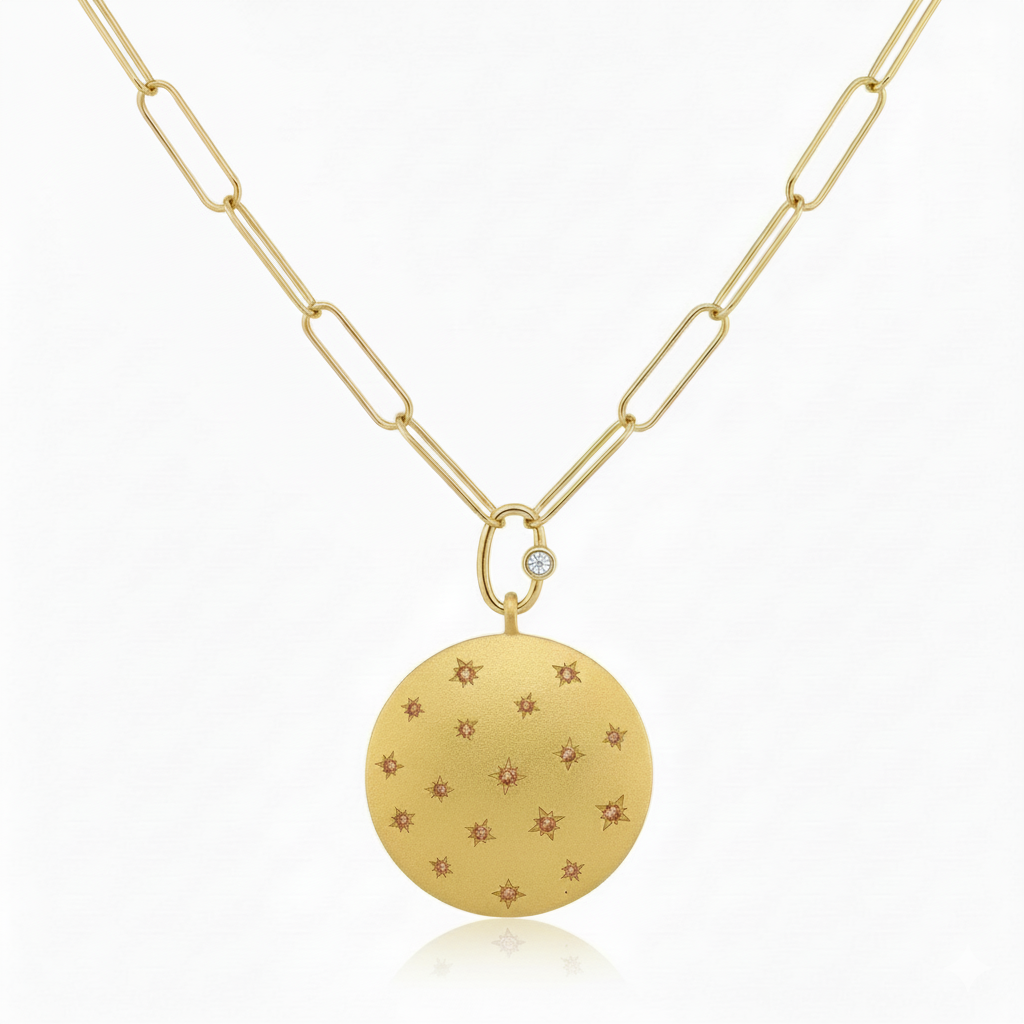 0.33 Ctw Brown Diamond and White Diamond Necklace in Brass