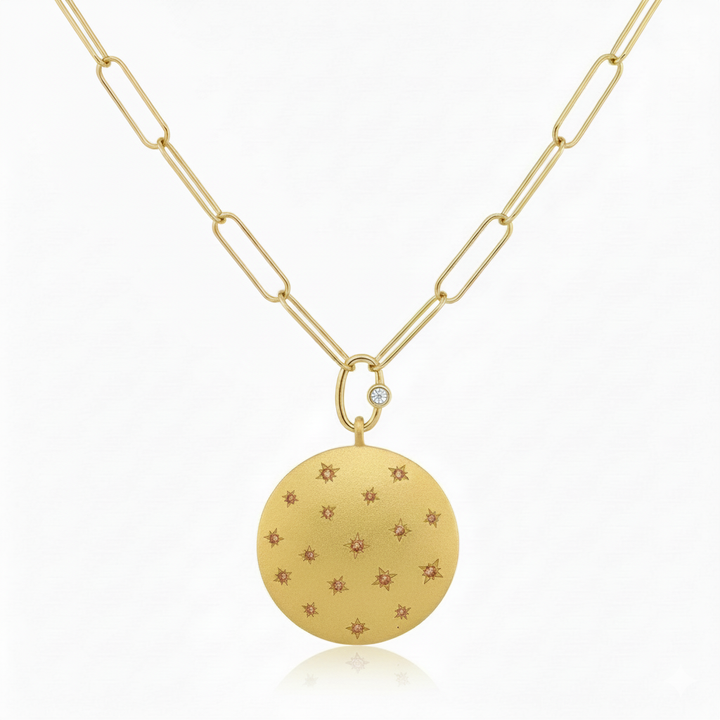 0.33 Ctw Brown Diamond and White Diamond Necklace in Brass