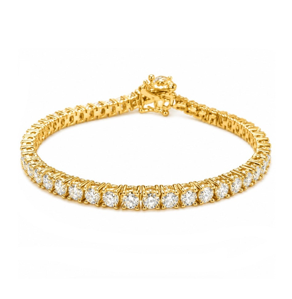 6.00 Ctw Lab Grown Diamond Tennis Bracelet in 925 Yellow Gold Plated