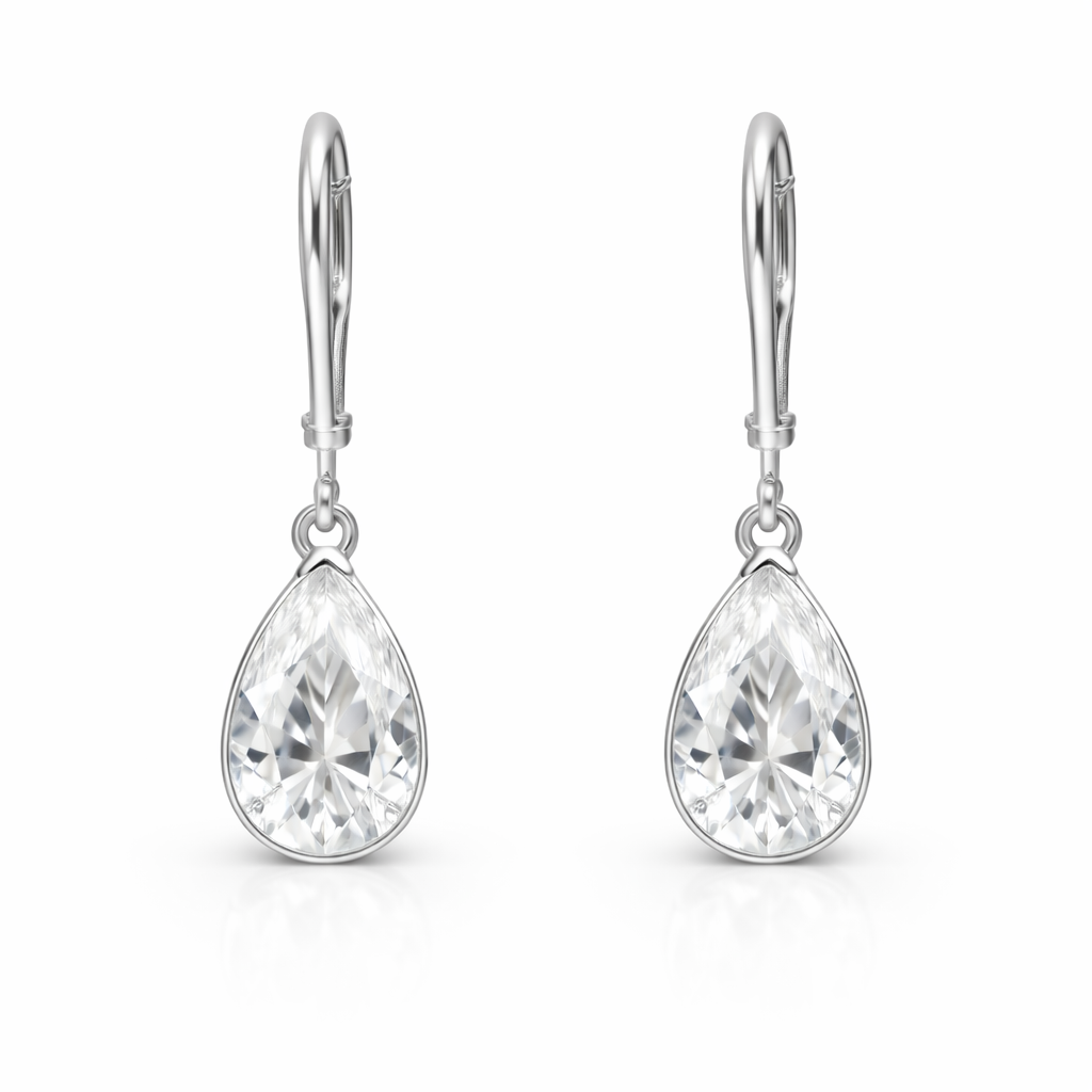 3.60 DEW White Moissanite Dangle Earring