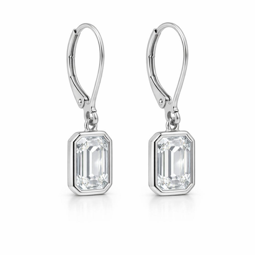 3.40 DEW White Moissanite Dangle Earring