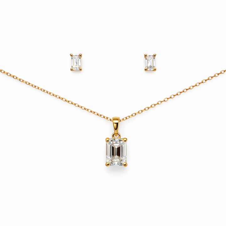 2.20 DEW Moissanite Solitaire Set in 925 Yellow Gold Plated