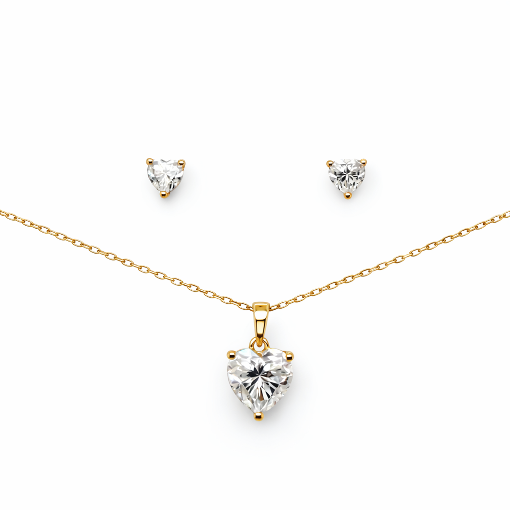 2.90 DEW Moissanite Solitaire Set in 925 Yellow Gold Plated