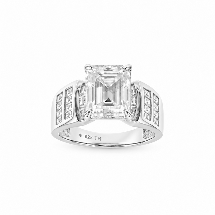 6.50 DEW Moissanite Ring in 925 Platinum Plated