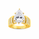 7.00 DEW Moissanite Ring in 925 Yellow Gold Plated